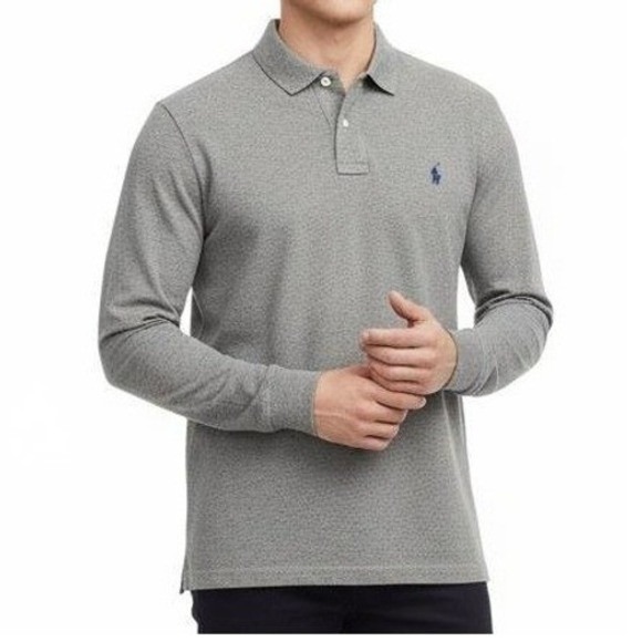 Polo Ralph Lauren Other - Polo Ralph Lauren Long Sleeve Polo Shirt Mens Large Grey Heather Lisle NEW